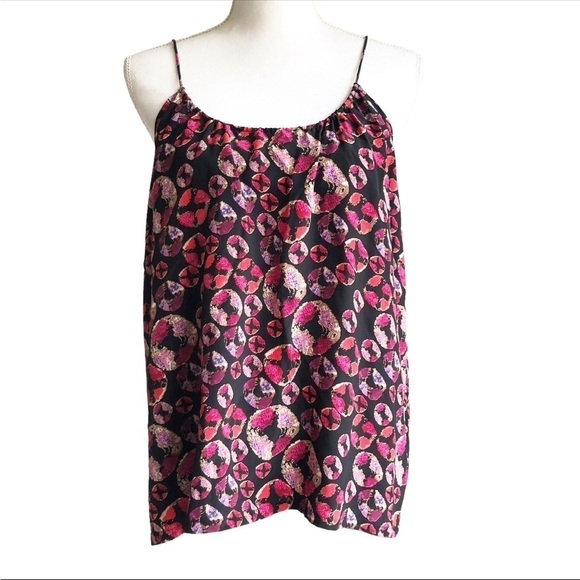 Tucker Silk Spaghetti Strap Camisole Abstract Print Size Small - Picture 11 of 11